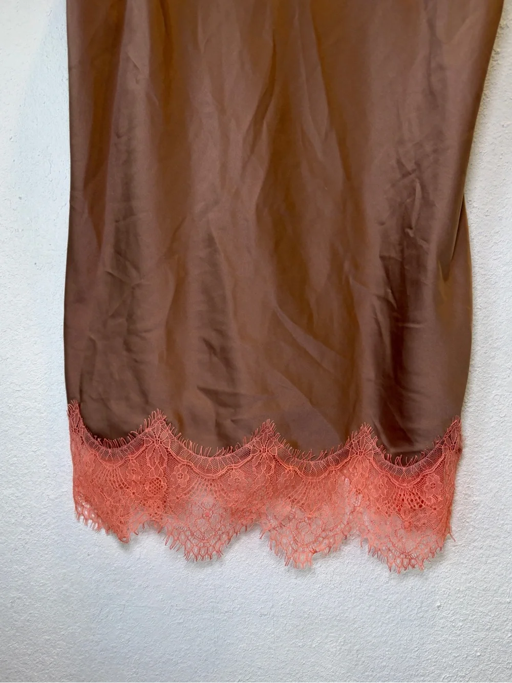 INC International Concepts lace-trim satin chemise or short nightgown women med